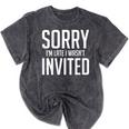 Sorry I'm Late I Wasn't Invited Introverts Social Anxiety Mineral Wash Tshirts Mineral Black