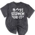 My Stepmom Did It Graduation Graduated Tie Dye Mineral Wash Tshirts Mineral Black