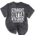 Straight Outta 4th Grade Graduation Class 2026 Fourth Grade Mineral Wash Tshirts Mineral Black