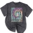 Straight Outta 6th Grade Class Of 2022 School Graduation Mineral Wash Tshirts Mineral Black