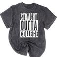 STRAIGHT OUTTA COLLEGE Graduation 2019 Her Him Women Mineral Wash Tshirts Mineral Black