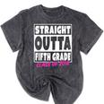 Straight Outta Fifth Grade Class Of 2018 Graduation Mineral Wash Tshirts Mineral Black