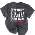 Straight Outta First Grade Class Of 2018 Graduation Mineral Wash Tshirts Mineral Black