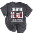 Straight Outta First Grade Graduation 1st Grade T Shirt Mineral Wash Tshirts Mineral Black