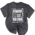 Straight Outta High School Shirt Cute Graduation Mineral Wash Tshirts Mineral Black