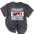 Straight Outta Homeschool Shirt Graduation Mineral Wash Tshirts Mineral Black