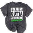 Straight Outta Junior High School Class Of 2022 Graduation Mineral Wash Tshirts Mineral Black