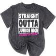 Straight Outta Junior High School Graduation Mineral Wash Tshirts Mineral Black