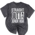Straight Outta Junior High Shirt Graduation Idea Mineral Wash Tshirts Mineral Black