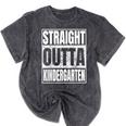 Straight Outta Kindergarten Graduation 2025 Kinder Mineral Wash Tshirts Mineral Black