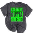 Straight Outta Third Grade Graduation Class Mineral Wash Tshirts Mineral Black