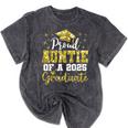 Super Proud Auntie Of 2025 Graduate Senior Graduation Family Mineral Wash Tshirts Mineral Black