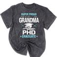 Super Proud Grandma Of A PHD Graduate Senior Graduation Mineral Wash Tshirts Mineral Black