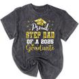 Super Proud Step Dad Of 2025 Graduate Graduation Family Mineral Wash Tshirts Mineral Black