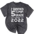 I Survived 5th Grade Class Of 2022 Graduation Student Mineral Wash Tshirts Mineral Black