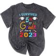 I Survived 5th Grade Graduation Class 2023 Elementary Mineral Wash Tshirts Mineral Black