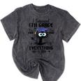 I Survived 6th Grade Graduated Cat Graduation For Men Women Girls Kids Mineral Wash Tshirts Mineral Black