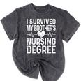 I Survived My Brother's Nursing Degree School Graduation Mineral Wash Tshirts Mineral Black