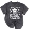 I Survived My Daughter's Master's Degree Graduation Mineral Wash Tshirts Mineral Black