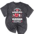 I Survived My Daughter's Nursing Degree School Graduation Mineral Wash Tshirts Mineral Black