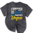 i Survived My Fiance's Masters Degree Graduation Gifts Mineral Wash Tshirts Mineral Black