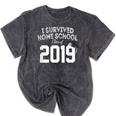 I Survived Home School Class Of 2019 Graduation t Shirt Mineral Wash Tshirts Mineral Black