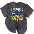 i Survived My Husbands Bachelors Degree Graduation Gifts Mineral Wash Tshirts Mineral Black