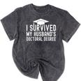 I Survived My Husband's Doctoral Degree Graduation Husband Mineral Wash Tshirts Mineral Black