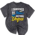 i Survived My Moms Doctoral Degree Graduation Gifts Mineral Wash Tshirts Mineral Black