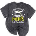 i Survived My Mom's EdD Dissertation Graduation Mom EdD Mineral Wash Tshirts Mineral Black