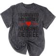 I Survived My Mom's Nursing Degree School Graduation Nursing Mineral Wash Tshirts Mineral Black