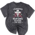 I Survived Nursing School LPN Class Of 2023 Nurse Graduation Mineral Wash Tshirts Mineral Black