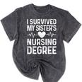 I Survived My Sister's Nursing Degree School Graduation Mineral Wash Tshirts Mineral Black