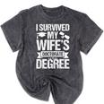 I Survived My Wifes Doctorate Degree Graduation Mineral Wash Tshirts Mineral Black