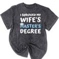 i Survived My Wifes Masters Degree MBA College Graduation Mineral Wash Tshirts Mineral Black