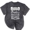Survivor Of My Daughter's Master Degree Masters Graduation Mineral Wash Tshirts Mineral Black