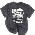 The Tassel Was Worth The Hassle Graduation Class Mineral Wash Tshirts Mineral Black