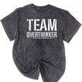 Team Overthinker Introvert Mineral Wash Tshirts Mineral Black