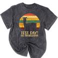 Test Day No Probllama Silhouette Teacher Student Graduation Mineral Wash Tshirts Mineral Black