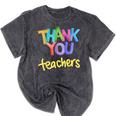 Thank You Teacher Appreciation Graduation Men Women Girls Kids Mineral Wash Tshirts Mineral Black