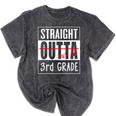 Third Grade Graduation Shirt Straight Outta 3rd Grade Mineral Wash Tshirts Mineral Black