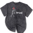 I Tried Christmas Introvert Mineral Wash Tshirts Mineral Black
