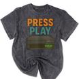 VHS Cassette Retro Analog Nostalgia Theme Mineral Wash Tshirts Mineral Black