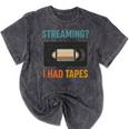 VHS Cassette Tape Retro 80s 90s Nostalgia Premium Mineral Wash Tshirts Mineral Black