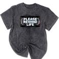 VHS Tape Rewind Glitch 90s Retro Nostalgia Please Rewind Mineral Wash Tshirts Mineral Black