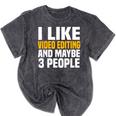 Video Editor Introvert Editing Production Filmmaking Job Mineral Wash Tshirts Mineral Black