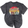 Vintage 1970 Retro Style 70's Born Nostalgia Vibe Birthday Premium Tri-Blend Mineral Wash Tshirts Mineral Black