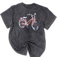 Vintage Bicycle With Playing Cards Nostalgia Mineral Wash Tshirts Mineral Black
