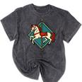 Vintage Carousel Horse Merry Go Round Nostalgia Art Premium Mineral Wash Tshirts Mineral Black