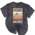 Walrus Lover Introvert Walrus Mineral Wash Tshirts Mineral Black